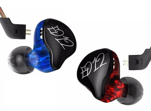 Auriculares In-ear Kz Ed12 Azul Y Rojo