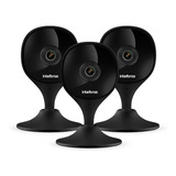 3 Câmeras Wifi Imx C Black Intelbras Mibo Ip Full Hd Preta