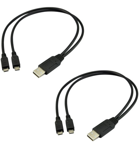 Cable Ucec Micro Usb Dual Ucec, Negro/2 Pack