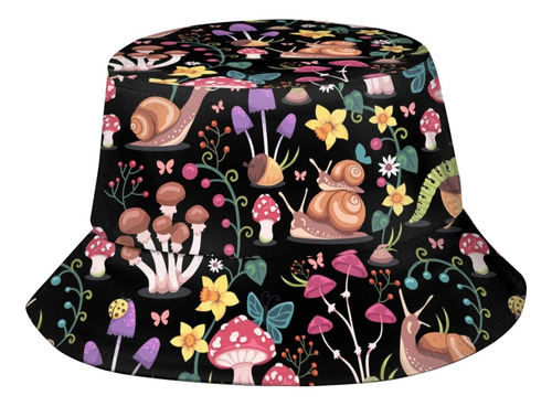 Mushroom Floral Unisex Bucket Hat Verano Pescador Playa Somb