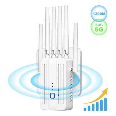 Extensor Wifi De 1200m, Banda Dual 5g\u002F2.4ghz, Con 6 Antenas De Cobertura Completa Wifi Potenciador De Señal Wifi, Modo Ap,fácil Configuración,ideal Para Hogar Y Oficina De Repetidor Wifi Blanco 1pcs | MercadoLibre