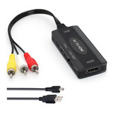 Sorthol Convertidor Rca A Hdmi, Adaptador Av A Hdmi, Compati