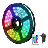 5m Luz Fita Led Colorida 5050 Rgb Quarto Branco Quente Fonte