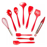 Set 10 Utensilios De Cocina De Silicona