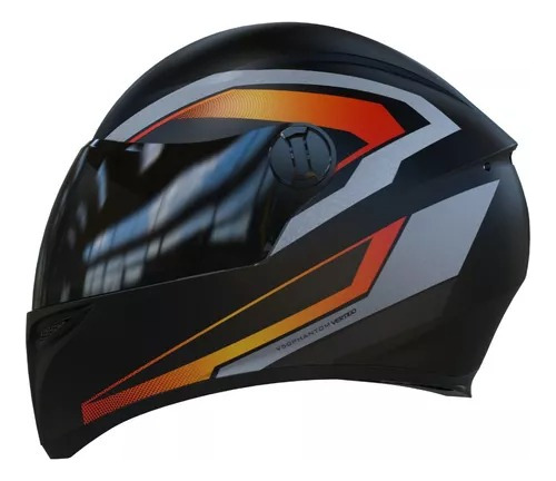 Casco Moto Integral Vértigo V50 Phantom Naranja Fluo Mate