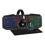 Combo Gamer Retroiluminado Usb Mouse Teclado Auricular Pad 