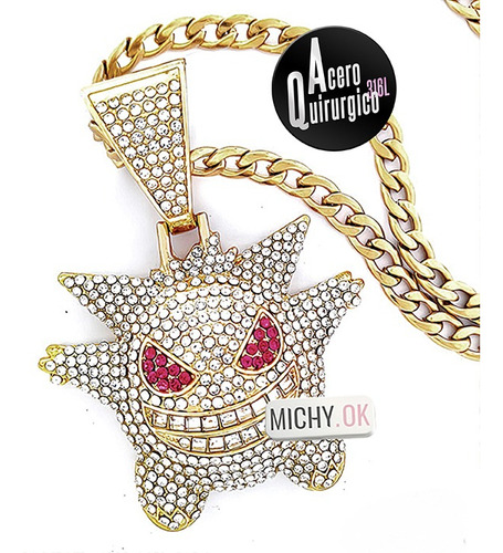 Cadena Gengar Con Diamantes De Acero Quirurgico M®