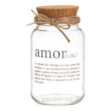 Pote De Vidro 750ml Hermético Organizador Decorado Amor