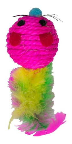 Juguete Gato Ratón Bola 4cm Cuerda Sonido Fancy Pets Color Rosa