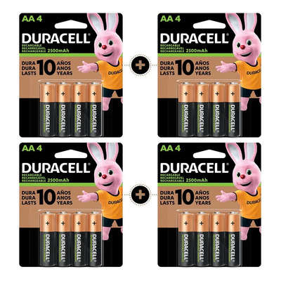 Pack Duracell Pilas Recargables 16 Pilas Aa De 2500mah | Meses sin interés