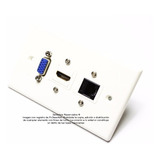 Placa Tapa Pared Vga + Hdmi 1.4 + Rj45 Cat6 550666