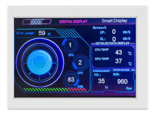 Monitor De 3.5 Ips, Cpu, Gpu, Abs, Tema Diy