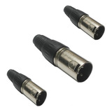 Combo 10 Unidades Conector Ficha Canon Xlr Macho 3 Pines