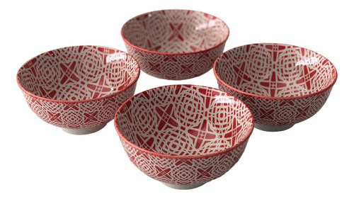 Set X4 Bowl Cuenco Compotera Ceramica Copetinero Cazuela 