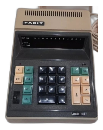 Antiga Calculadora Facit Mod. 1185 Digital Funcionando 