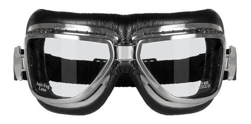 Óculos Aviador Retro Motociclista Goggles Sky Cromado Vintag