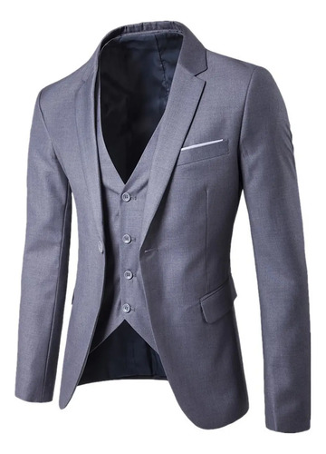 Traje De 2 Piezas Caballero De Color Entero Casual Hombre | Meses sin interés