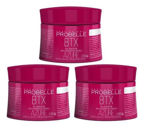 Botox Capilar Probelle Azure 150g - Kit Com 3un
