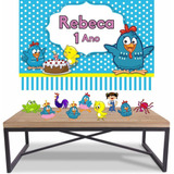 Kit Festa Galinha Pintadinha - 8 De Mesa + Painel Decorativo