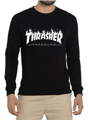 Polera De Algodon Manga Larga Thrasher Magazine