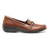 Zapato Calzado Dama Mujer 18122 Mocasin Piso Whiskey Café