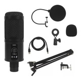 Micrófono Para Pc Condensador Profesional Usb Bm-65 Color Negro