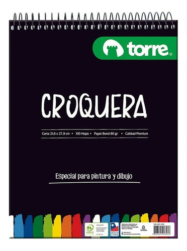 Croquera Carta 21,6x27,9cm 100hojas Imagia Torre Color Blanca