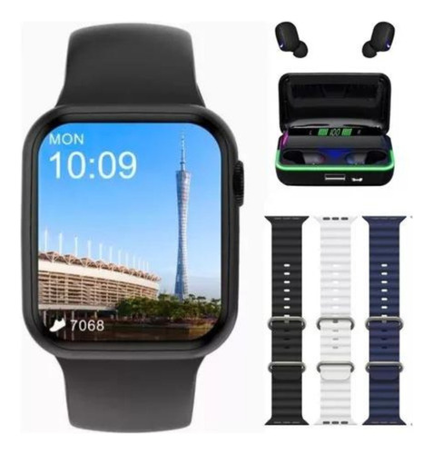 Smartwatch 9 Preto Prova D'agua Compatível Para iPhone 