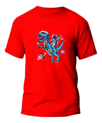 Roupa Infantil Dinossauro Astronauta Camiseta 100% Algodão 