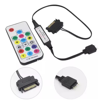 Controladora Argb Cooler Fan 3 Pinos 5v Conexão Sata