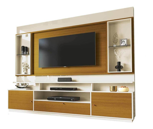 Home Theater Coliseu Off White Com Naturale - Edn Móveis