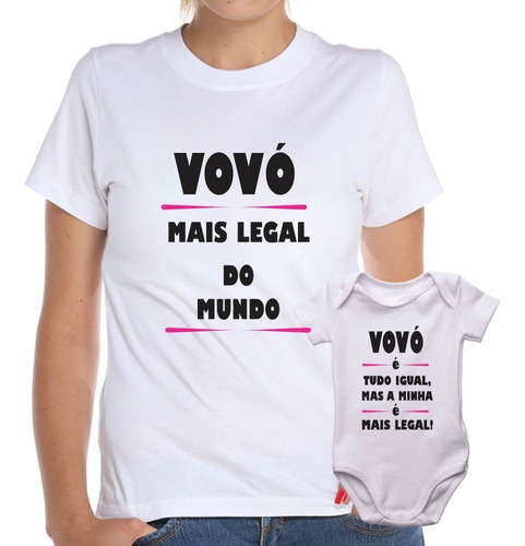 Kit Baby Look + Body Vovó Mais Legal Do Mundo