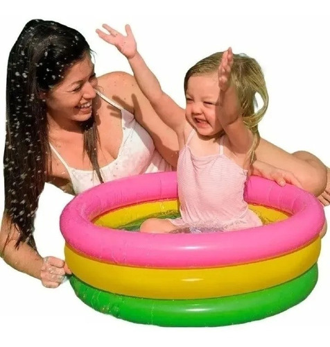 Piscina Inflable Pequeña Para Bebes 3 Aros 60x25cm 