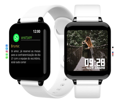 Relógio Smartwatch B57 Para Homens E Mulheres - Android Ios