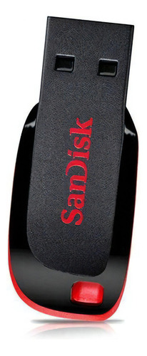 Pen Drive Cruzer 16gb Black E Red Sdcz50-016g-b35  Sandisk