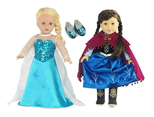 Se Adapta A 18 American Girl Dolls Princess Elsa Y Anna