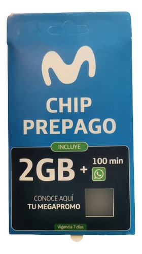Chip Movistar Paquete 10 Unidades De 100 Min + 2 Gb