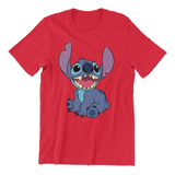 Polera Unisex Lilo Y Stitch Mono Sentado Estampado Algodon