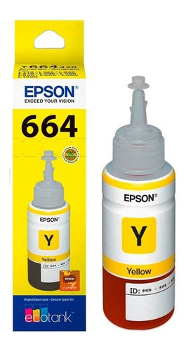 Botella Tinta Epson T664 Amarillo Original 70 Ml T664420