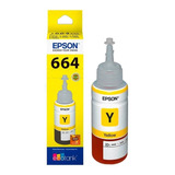 Botella Tinta Epson T664 Amarillo Original 70 Ml T664420