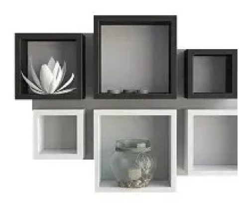 Kit De 6 Lindos Nichos Decorativos  Preto E Branco 