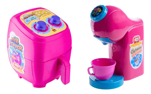 Kit Cozinha Infantil Brinquedo Completa Air Fryer Cafeteira