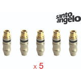 Kit Com 5 Plugs Rca Femea 6mm Santo Angelo 