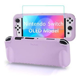 Funda De Silicona Para Nintendo Switch Oled Morado