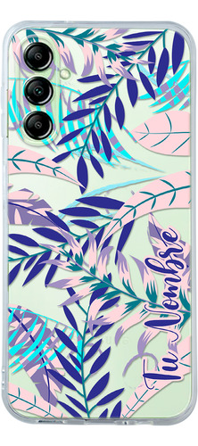 Funda Para Galaxy Para Mujer Hojas Flores Con Tu Nombre