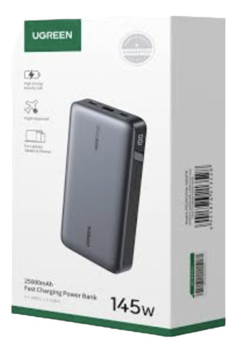 Ugreen Power Bank 25000mah Con Cable Y Funda 3 Salidas 