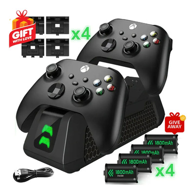 Estación Carga Dual Xbox Xgody Series S/x One Elite Incluye 4 Baterías 1800mah