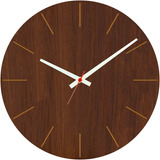 Relógio De Parede Marrom Grande Sala Quarto Cozinha 40cm 