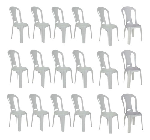 Kit 18 Cadeiras Plástico S/braço Búzios 79cm Festas Eventos