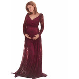 Noche Elegante Temperamento V-cuello Para Mujeres Embarazada